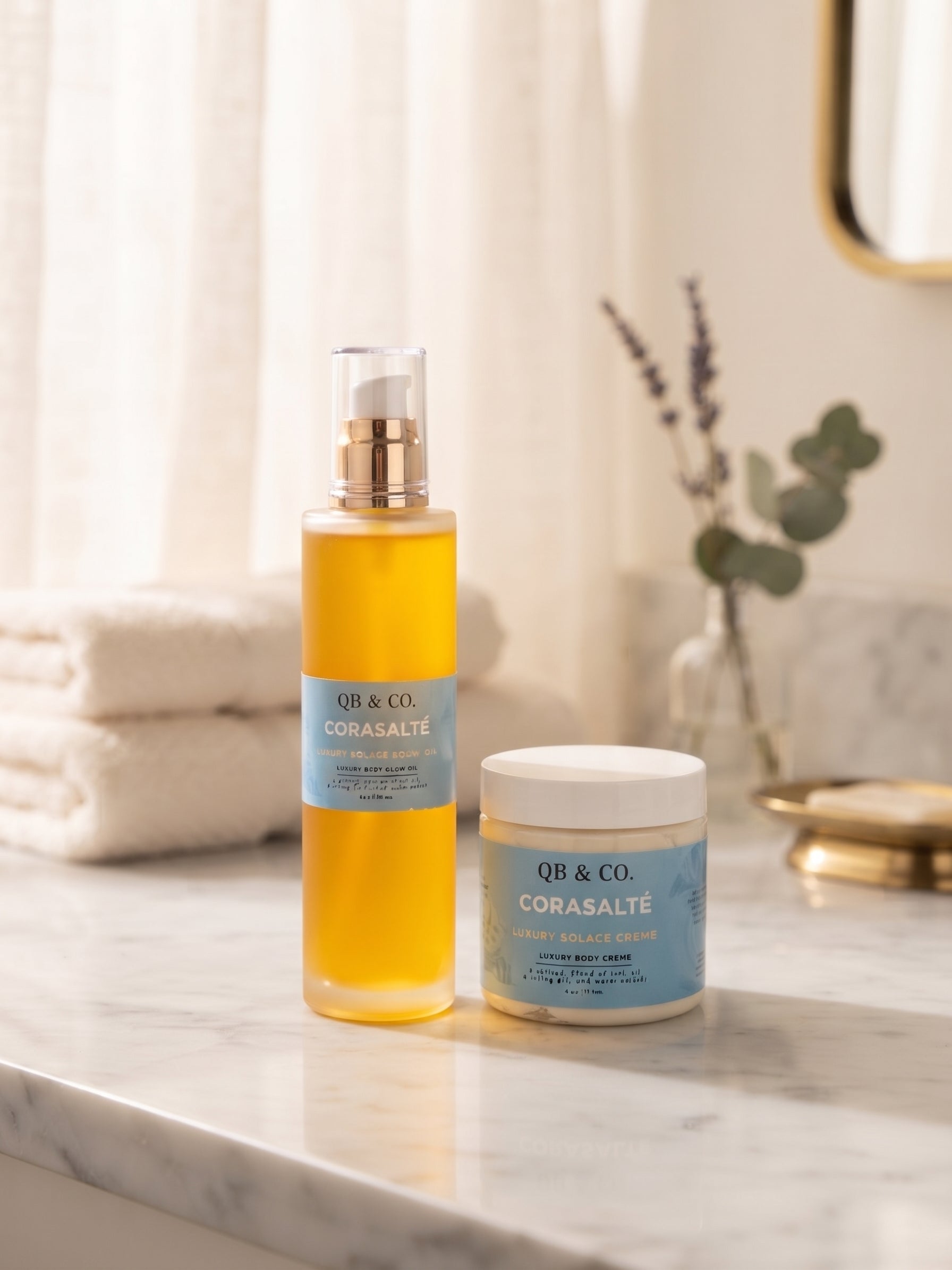 Soft Skin Duo | Hydrating Body Crème + Shimmer Body Oil Set